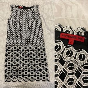 Vivienne Tam Black/White Hexagon Print Tank Dress